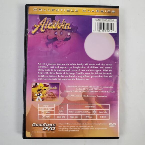 Aladdin Collectible Classics DVD - Picture 3 of 3